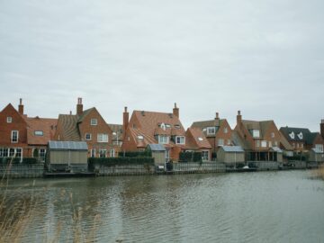 Residential property next to flooding due to climate change